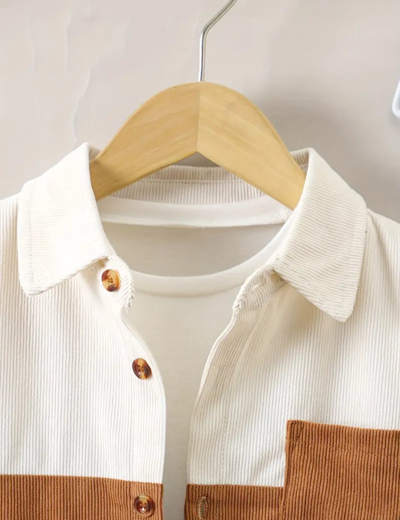 Corduroy Little One Color Block Shacket