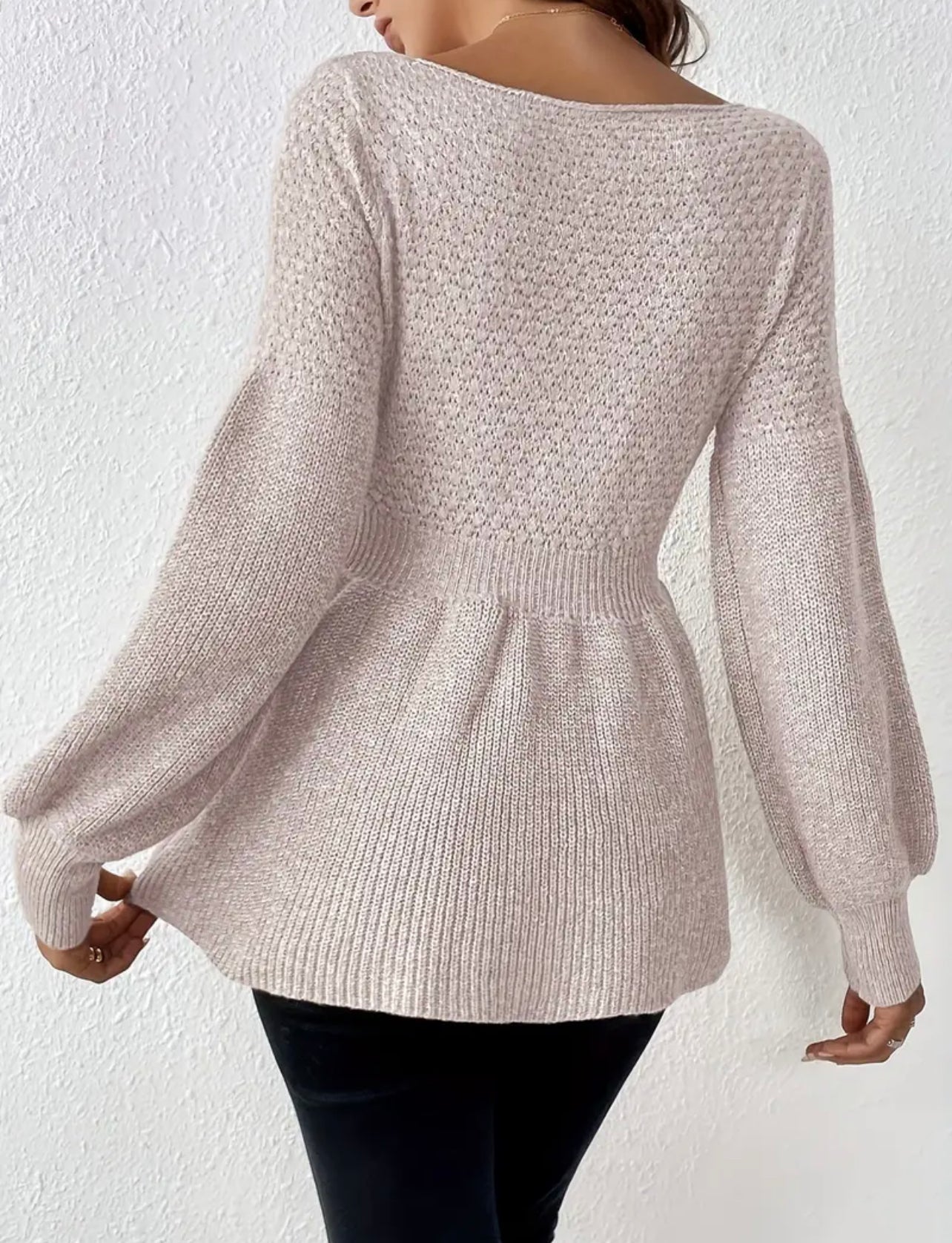 Baby Doll Long Sleeve Sweater Blouse