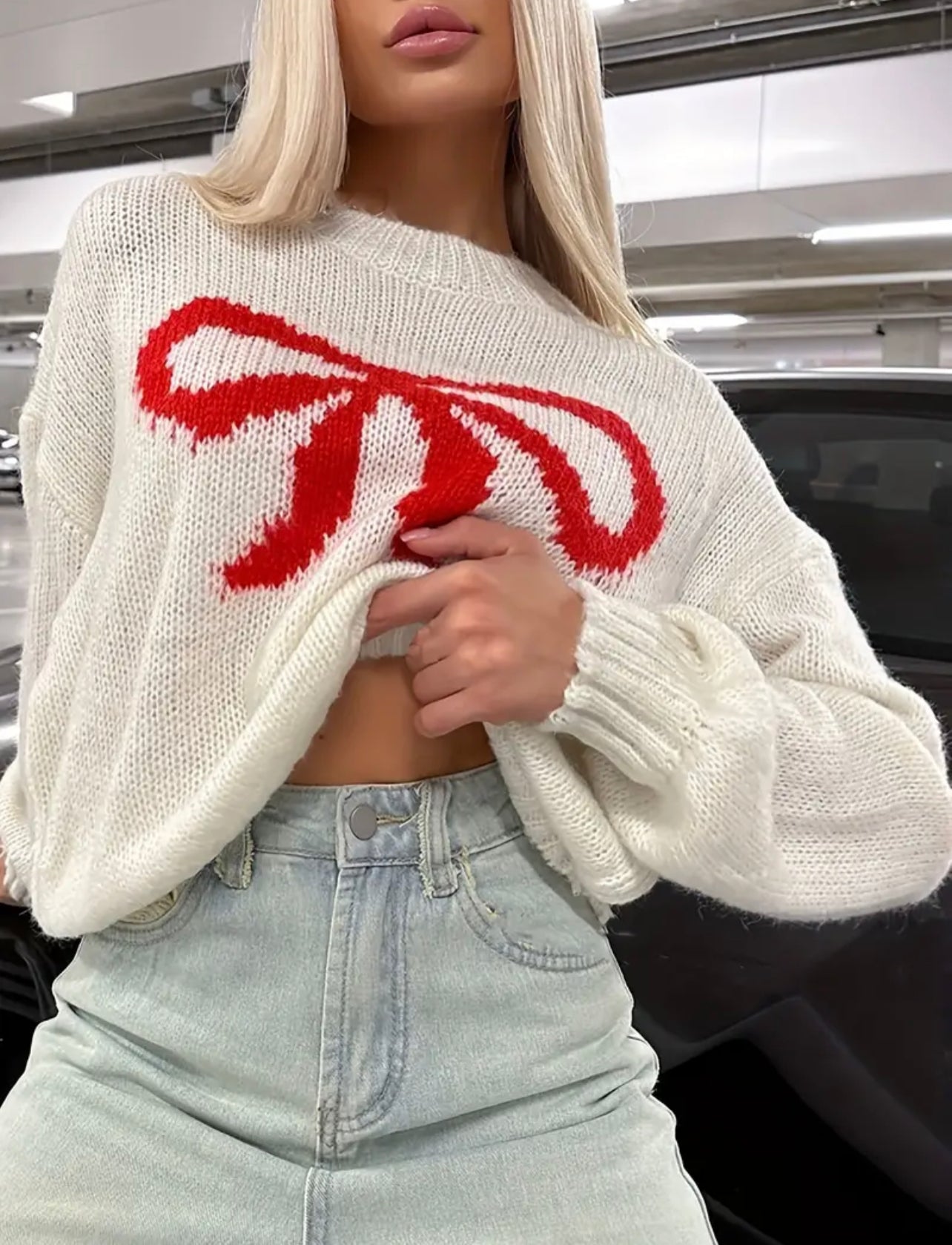 Red Bow Sweater