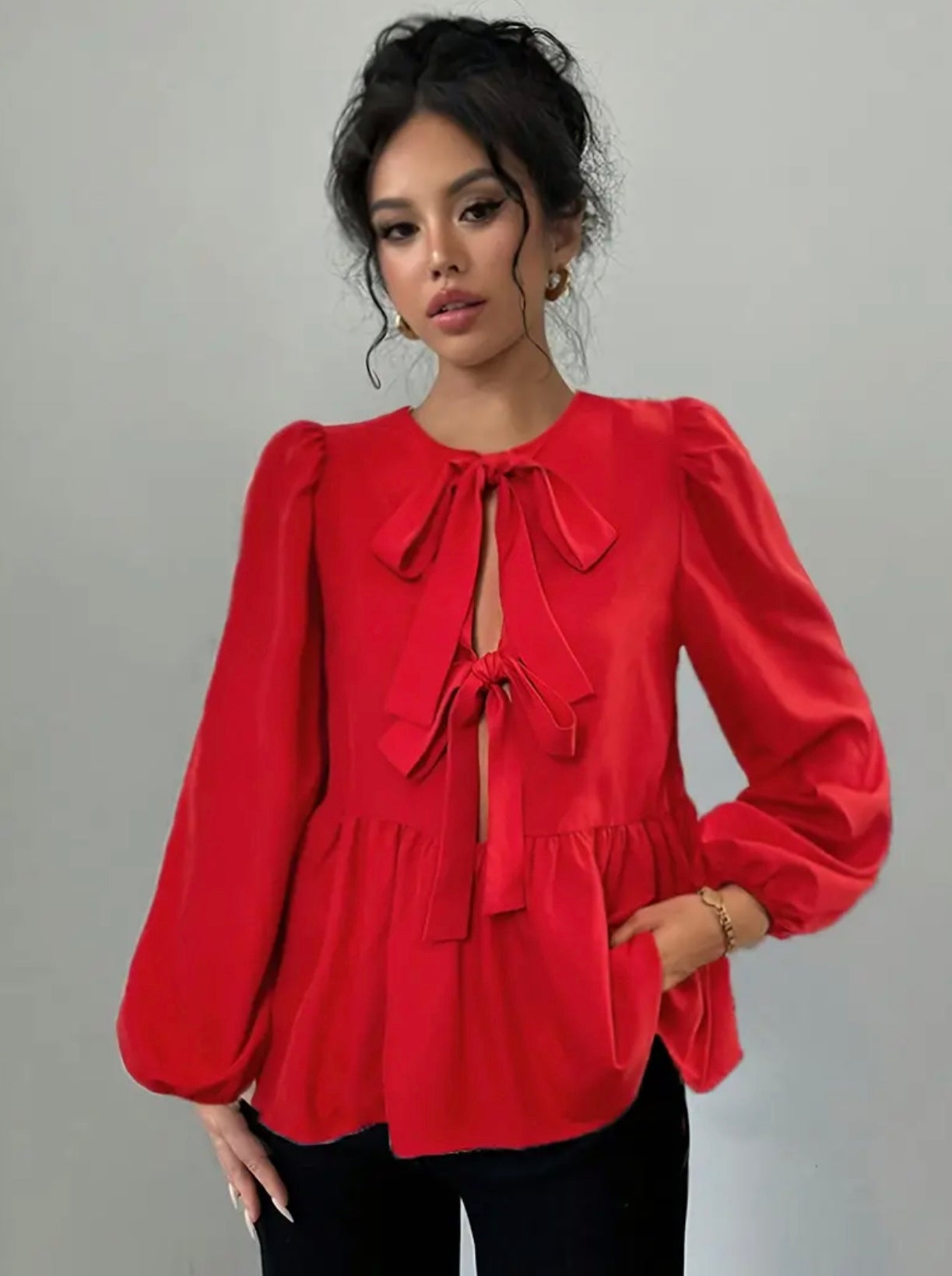 Red Bow Blouse