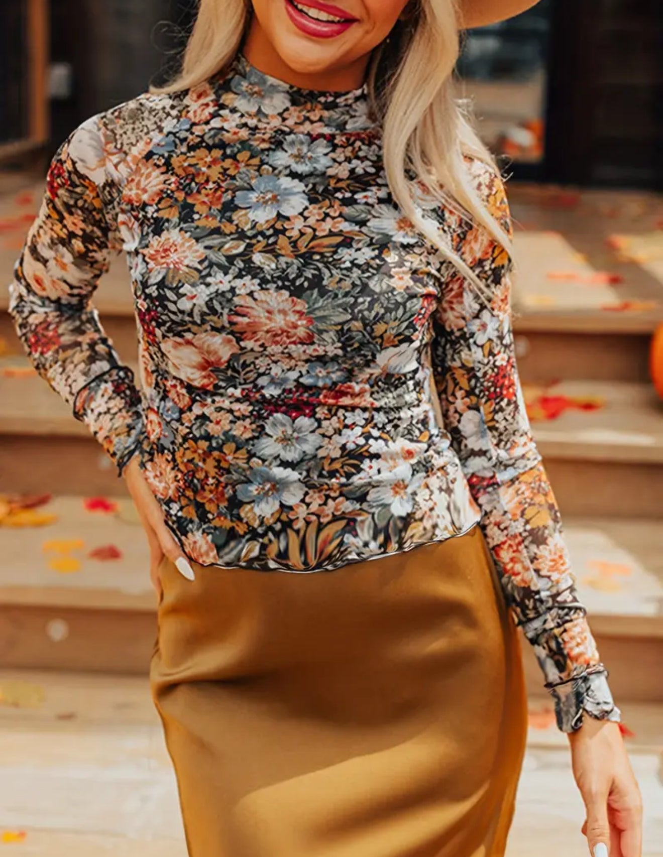 Sheer Dark Floral Top