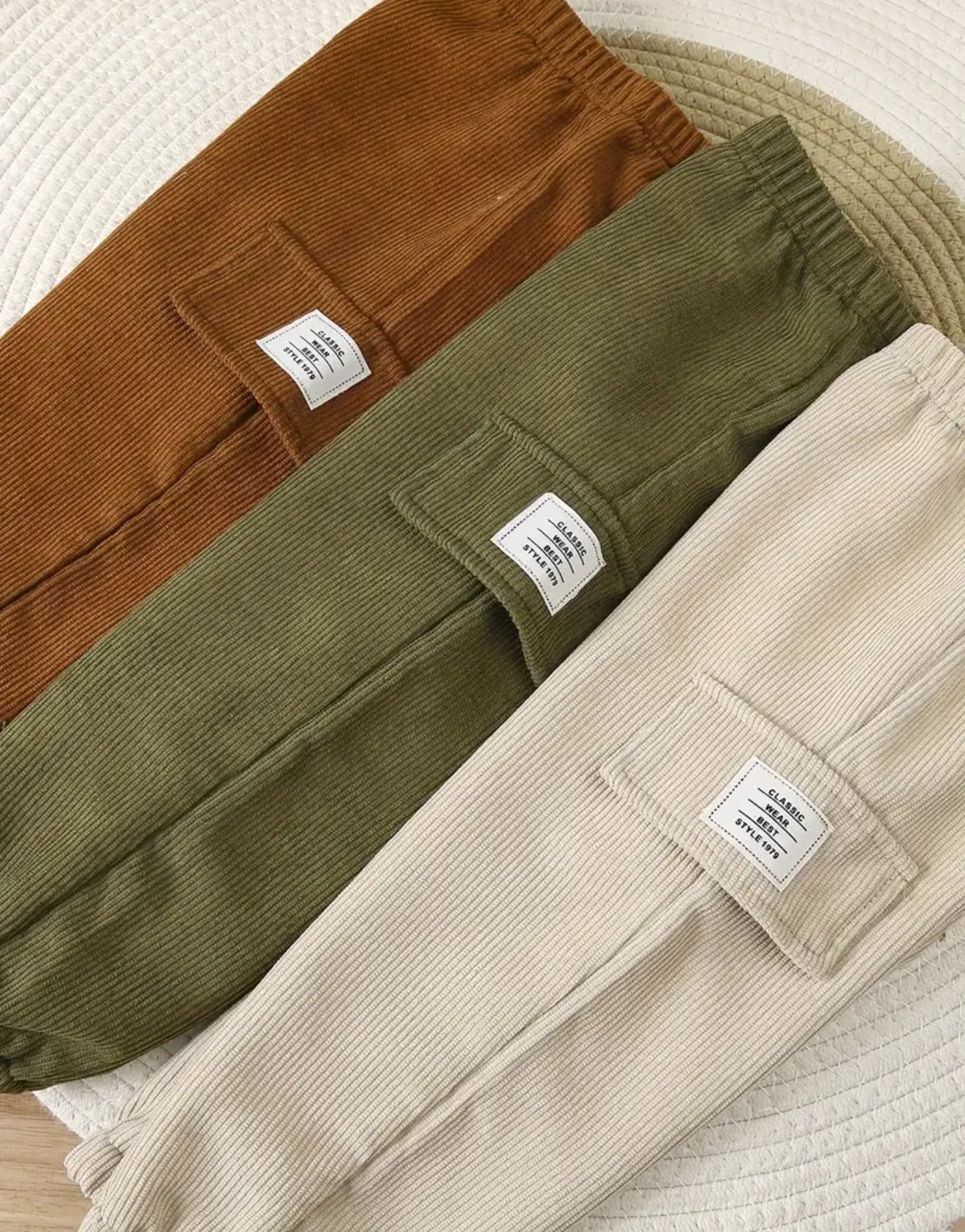 Green Little One Corduroy Jogger