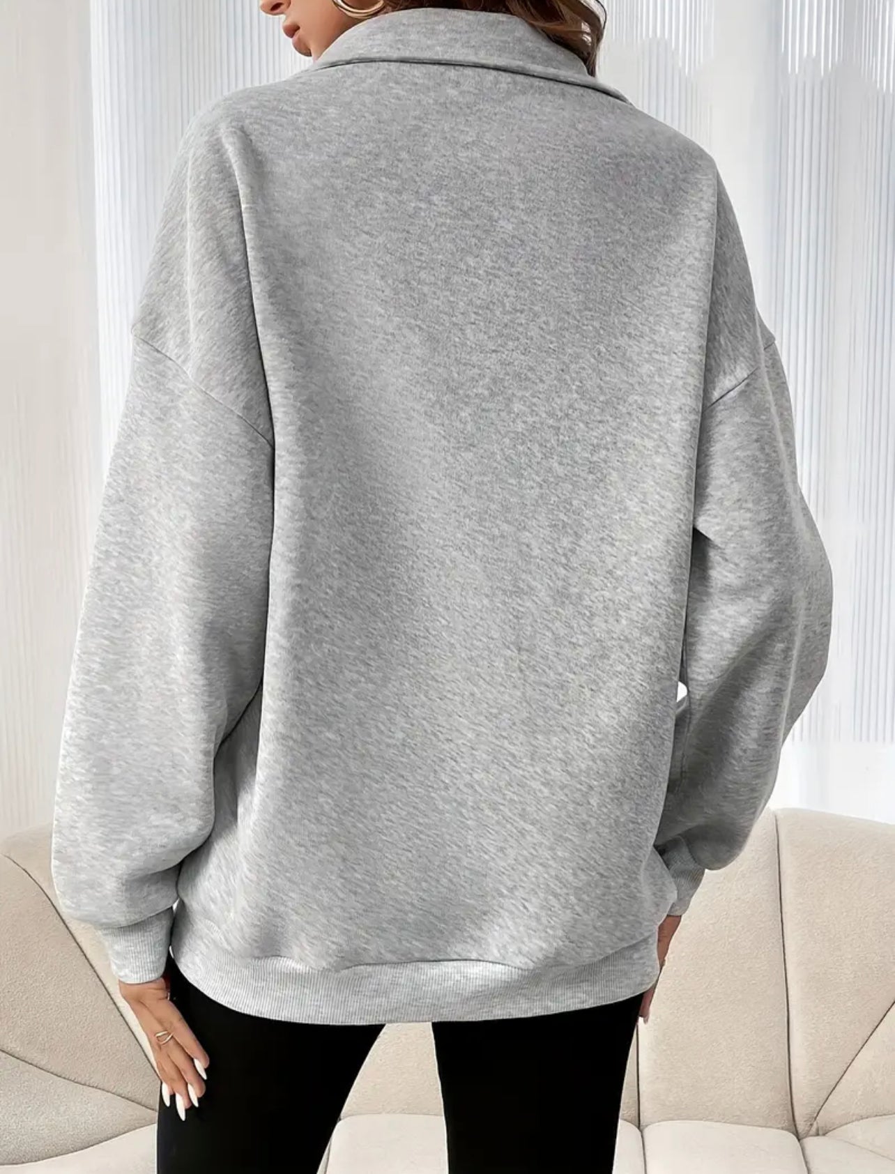 Gray Half Zip Sweatshirt