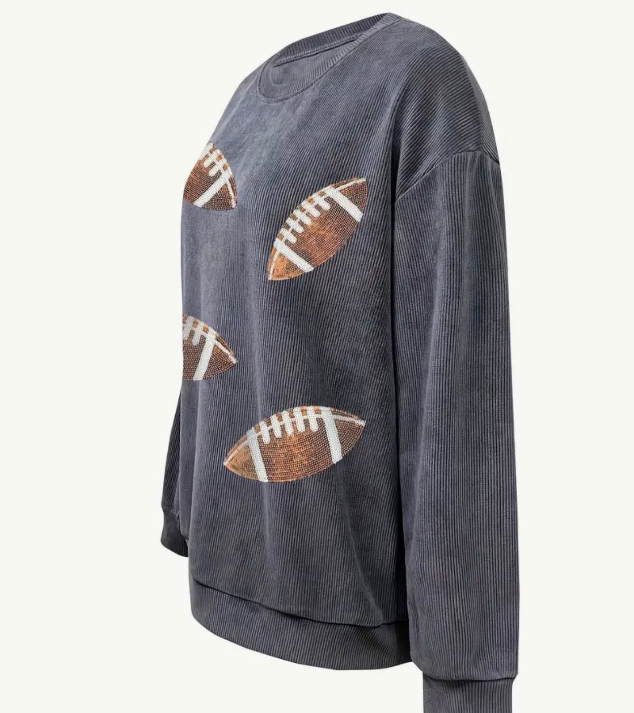 Rhinestone Game Day Crew Neck Sweater