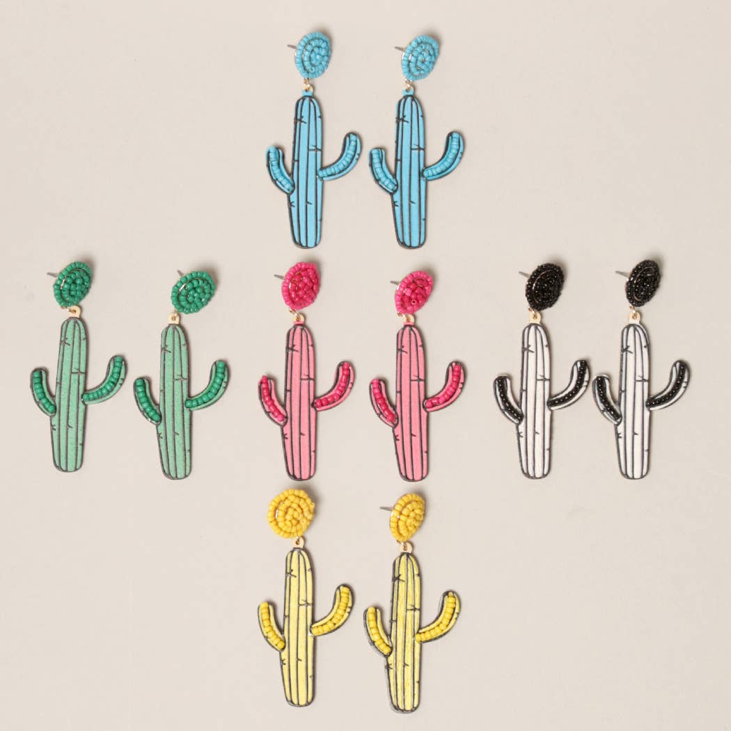 Black Cactus Earrings