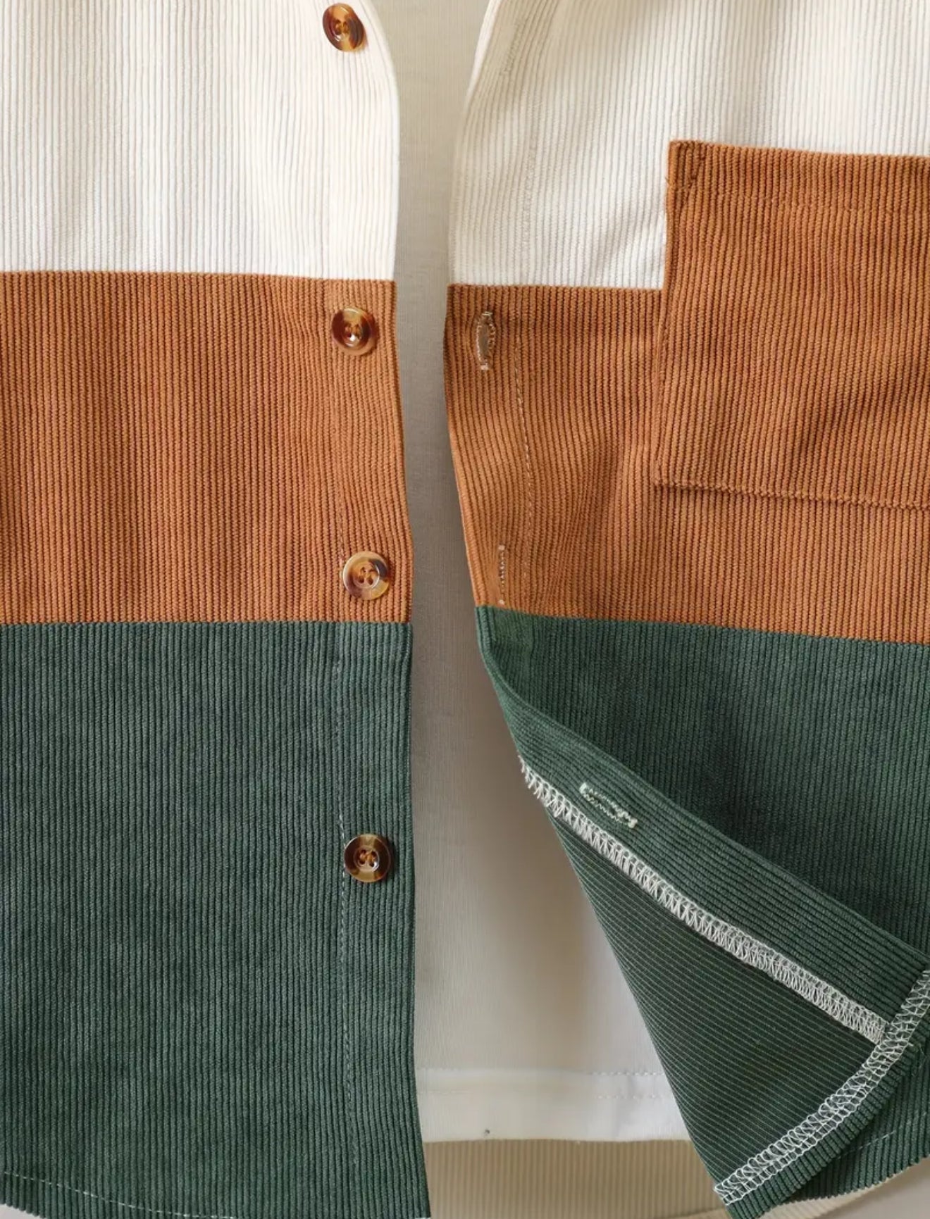 Corduroy Little One Color Block Shacket