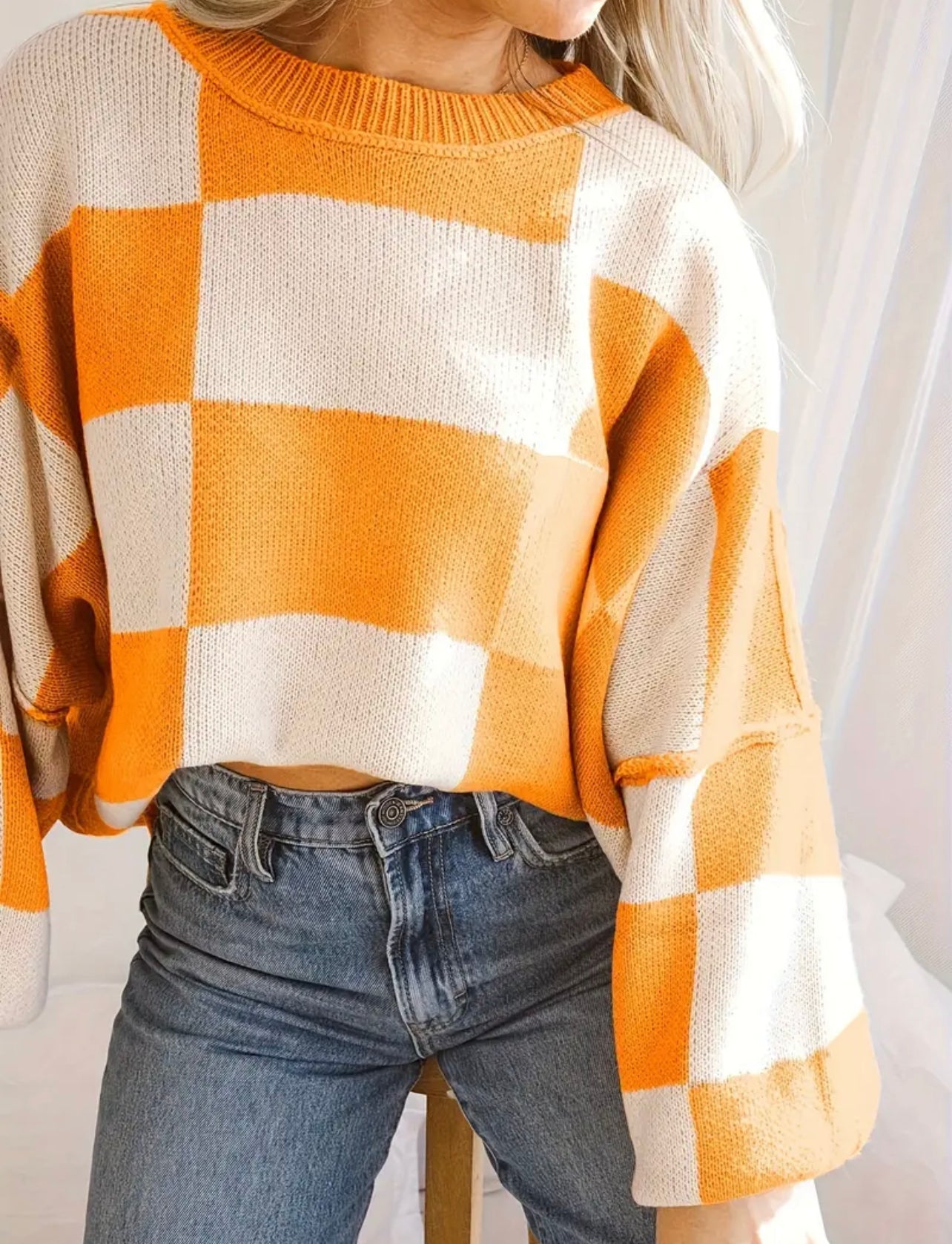 Orange and White Sweater