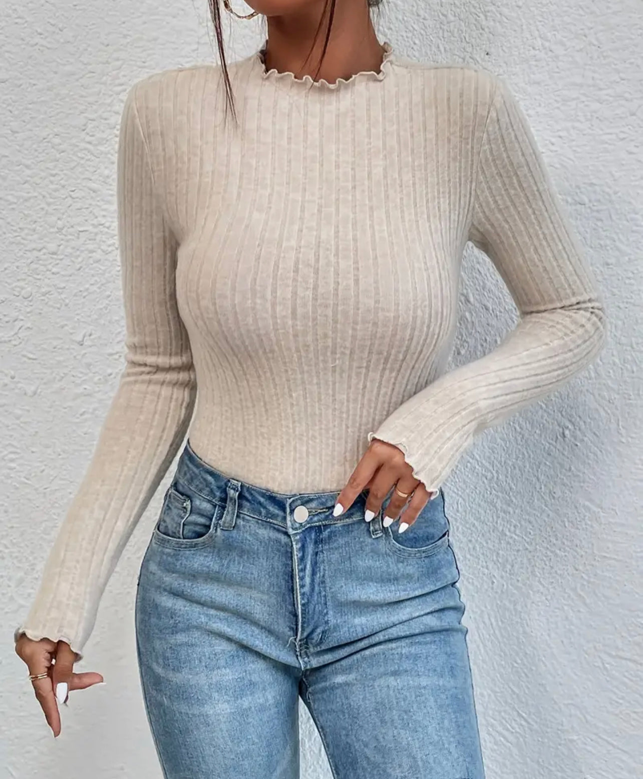 Ribbed Long Sleeve Top