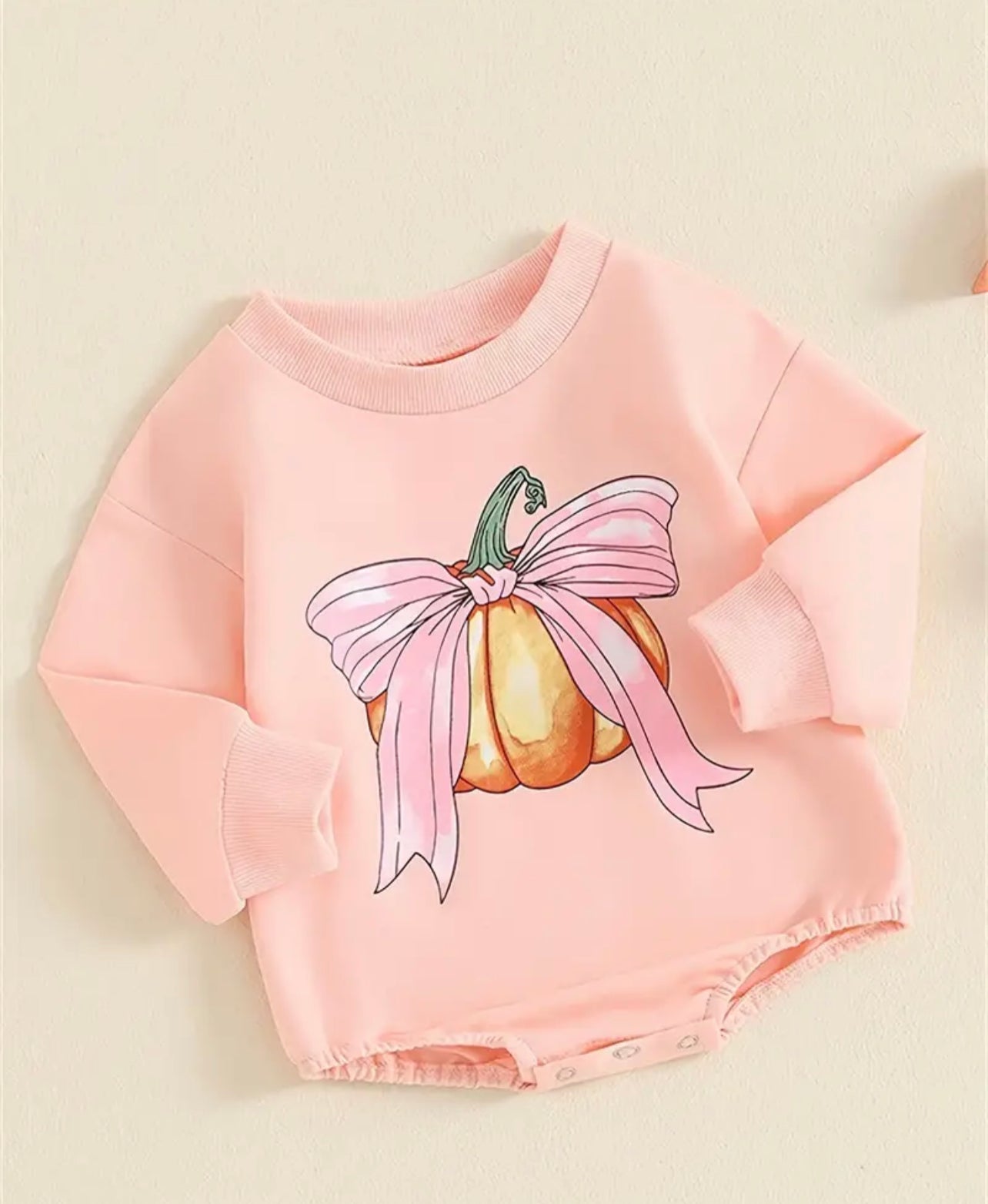 Pumpkin Bow Bubble Romper