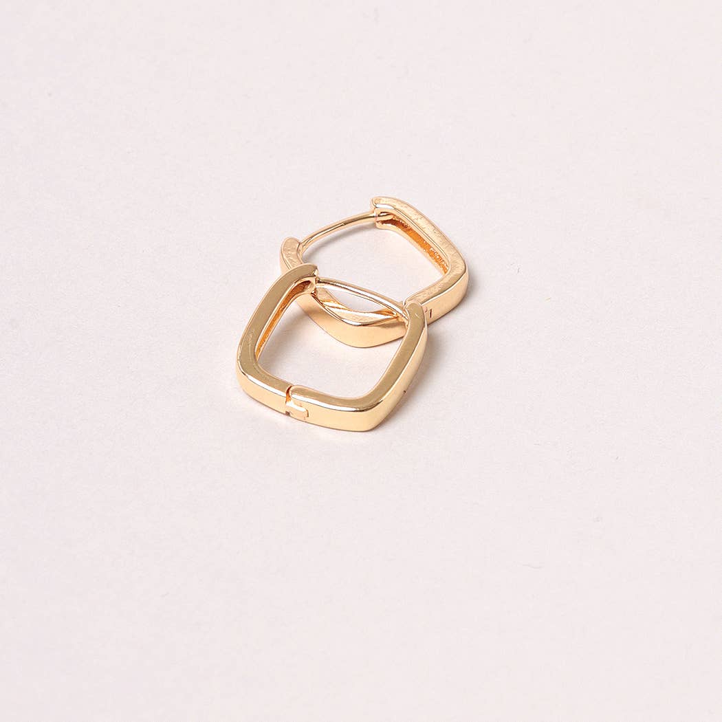 Square Cloud Gold Earring
