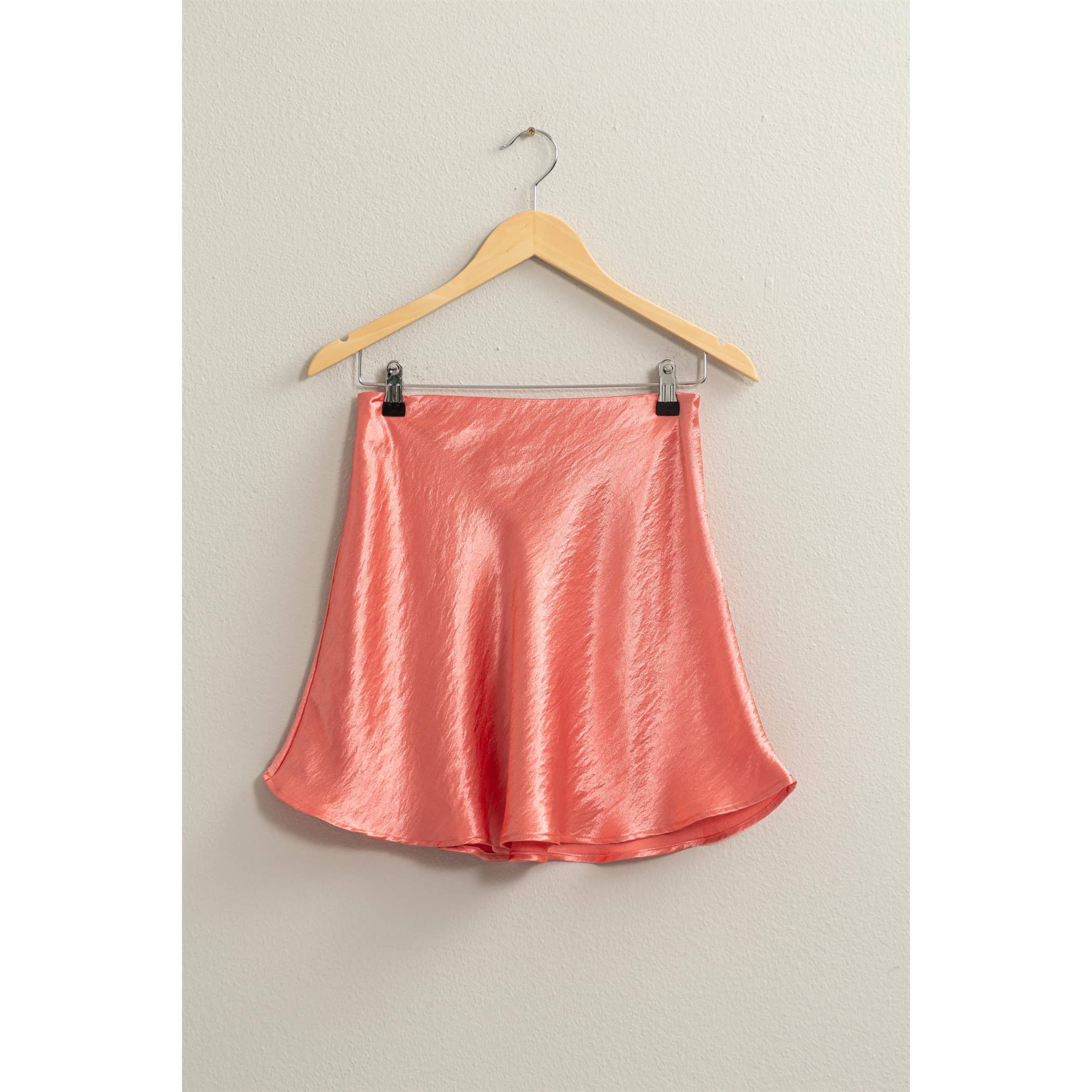 Satin Pink Mini Skirt